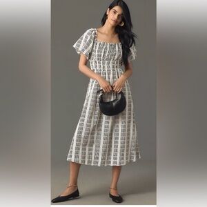 Maeve Black and White Patterned Maxi Dress